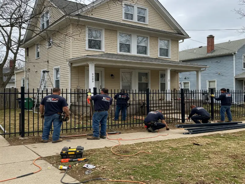 KD Fence team installing a residential fence in Buffalo, NY, ensuring secure boundary and enhanced privacy with expert craftsmanship