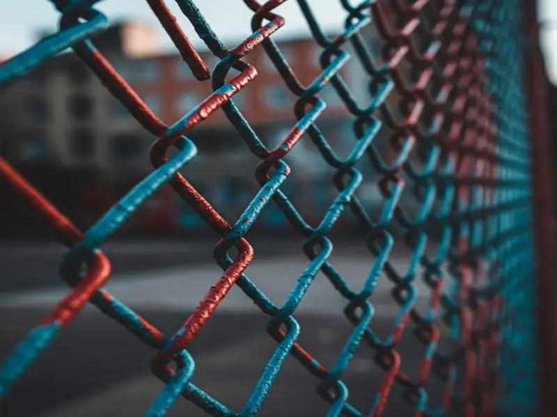 Painted Chain link Fence