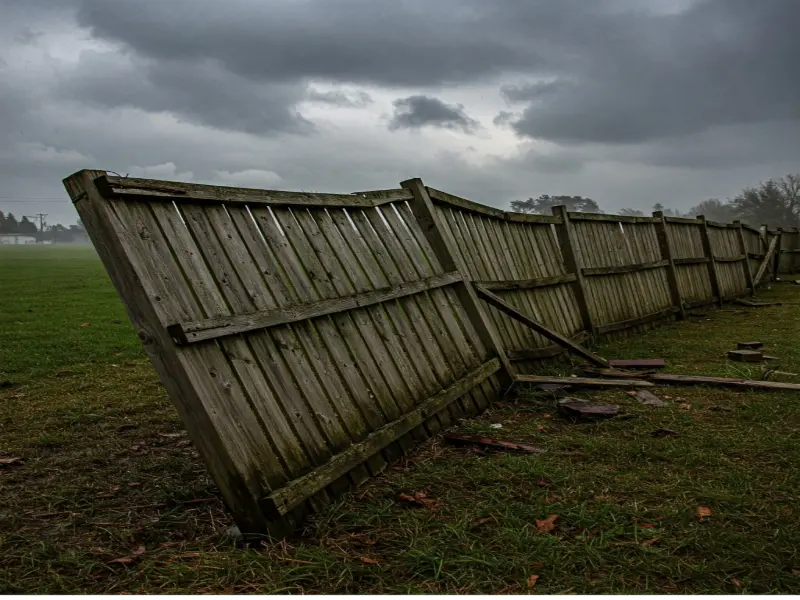 Storm damaged fence