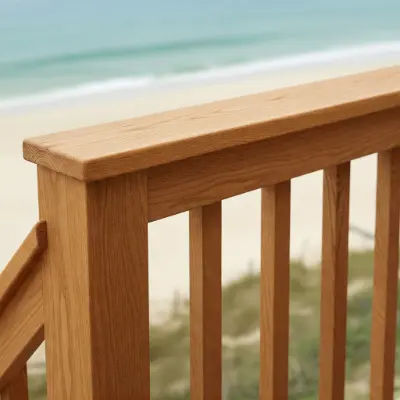 Small Wood Railings In A Beachside Home