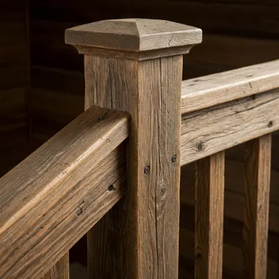 Reclaimed Wood used For A Rustic Design railings