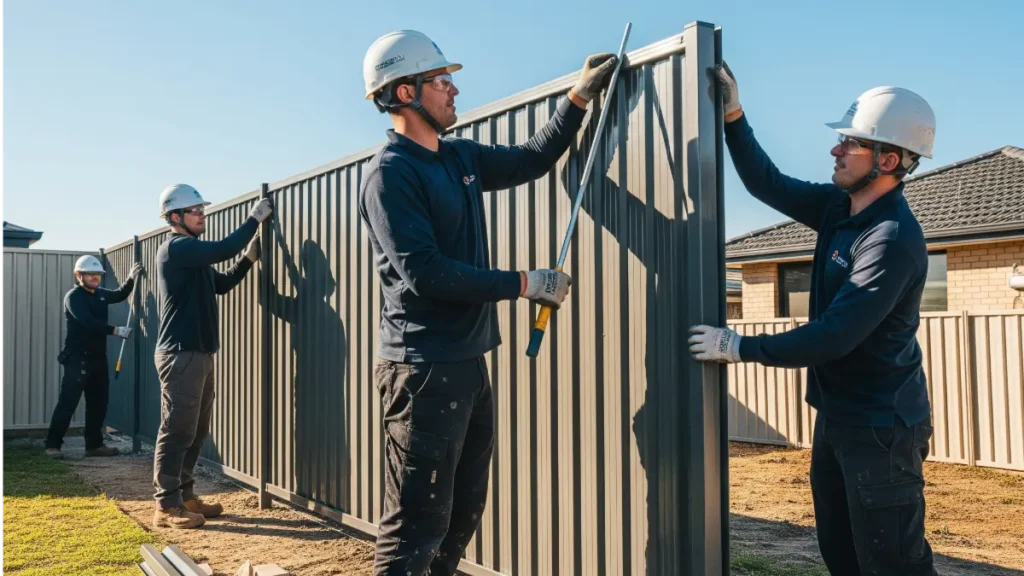 Professional fencing team installing a Fence