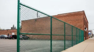 Chain link fence installed around commercial property