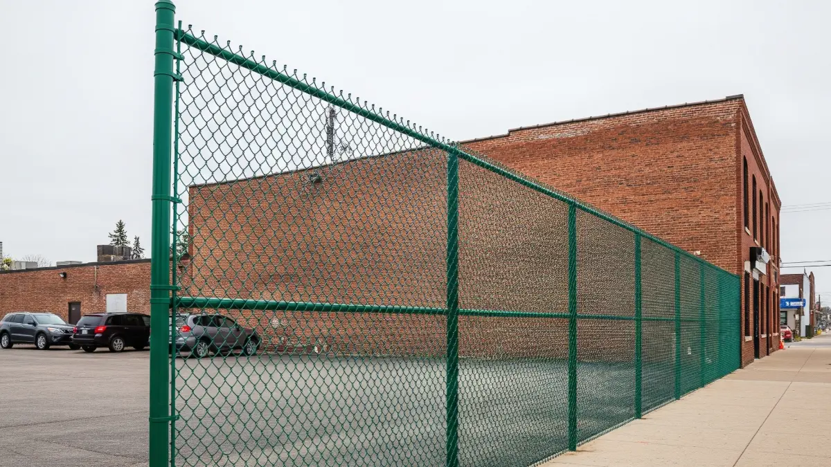 Chain link fence installed around commercial property