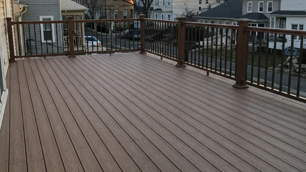 Wolf decking installed on a backyard patio