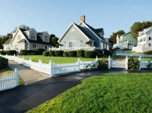 Residential fence in Buffalo enclosing a front yard