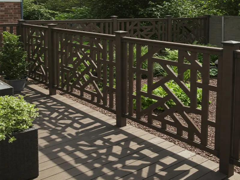 Decorative Vinyl privacy Fence in a backyard