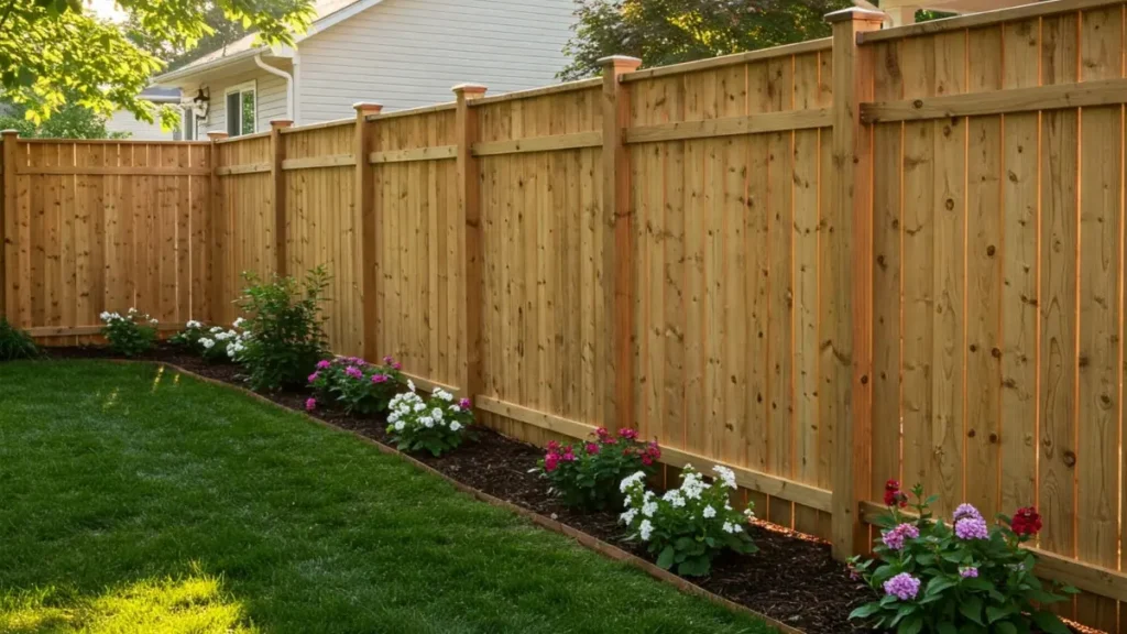 Fence created in residential back yard