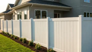 Vinyl Fence installed in front of residential home