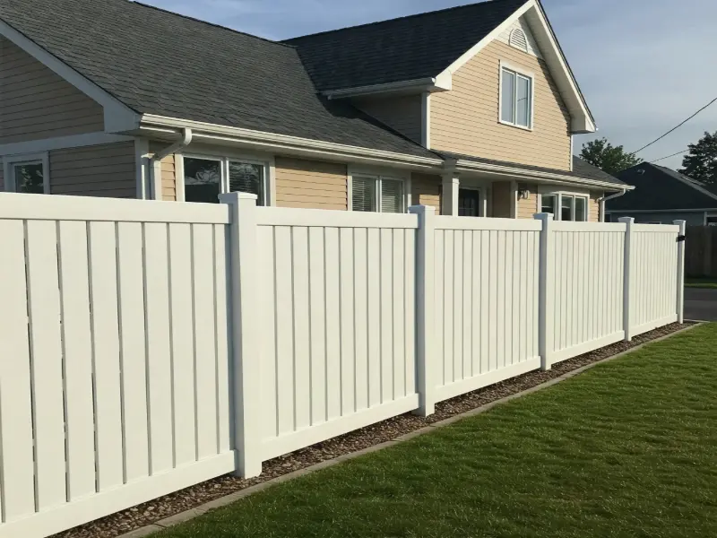 vinyl fence in a residential home