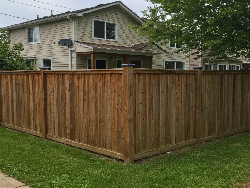 Wooden privacy deck build in buffalo ny