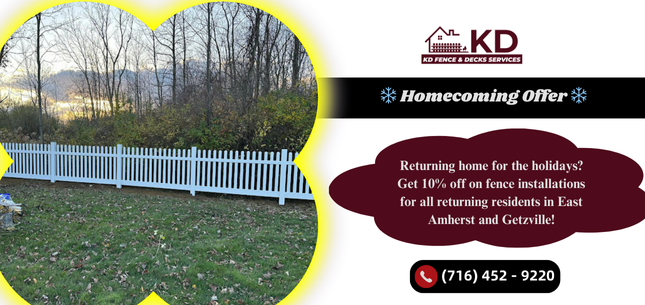 Homecoming Offer: Celebrate the Holidays with 10% Off Fence Installations in East Amherst!