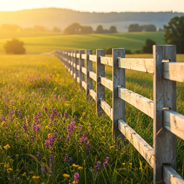 Farm fence in summer season