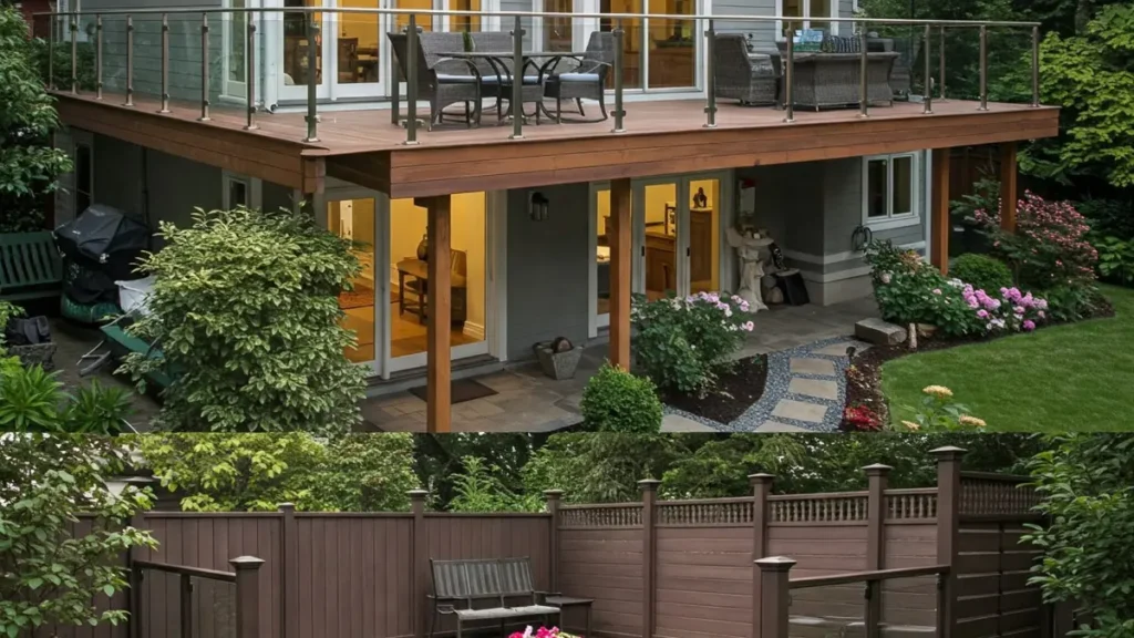 Top deck and fence styles popular in Atlanta neighborhoods, featuring modern railings, wood decks, and vinyl fencing