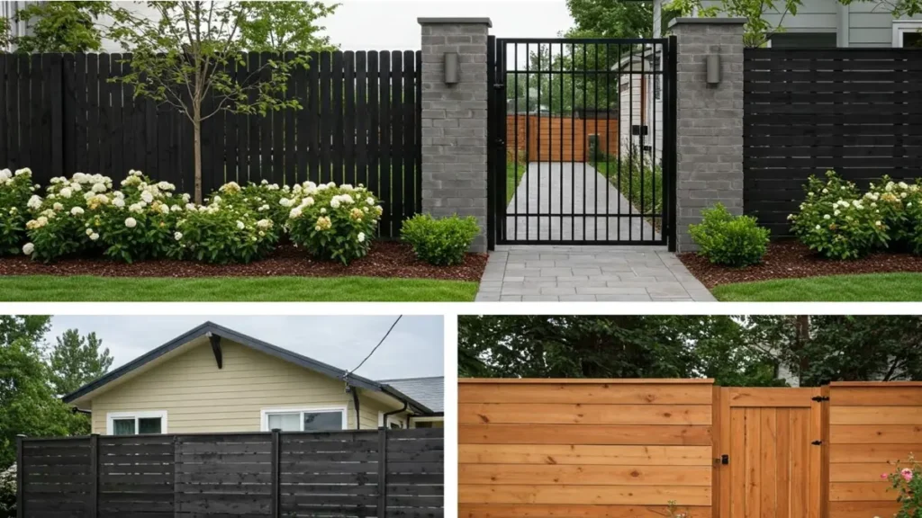 Fence styles that boost curb appeal, featuring modern vinyl, classic wood, and ornamental metal fences enhancing residential exteriors