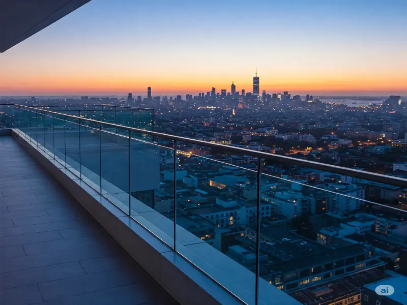 Glass railings installed in sky high building