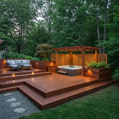 Hot Tub Hideaway in a deck