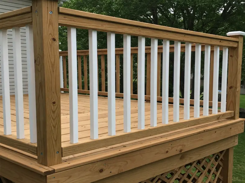 Kid friendly Deck railings Installed in a residential deck
