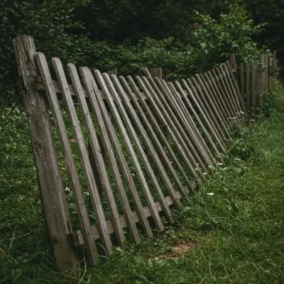 Leaning fence in a residential property