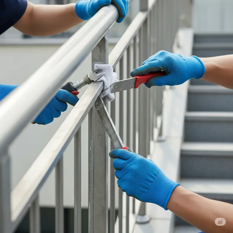 Maintaining metal railings