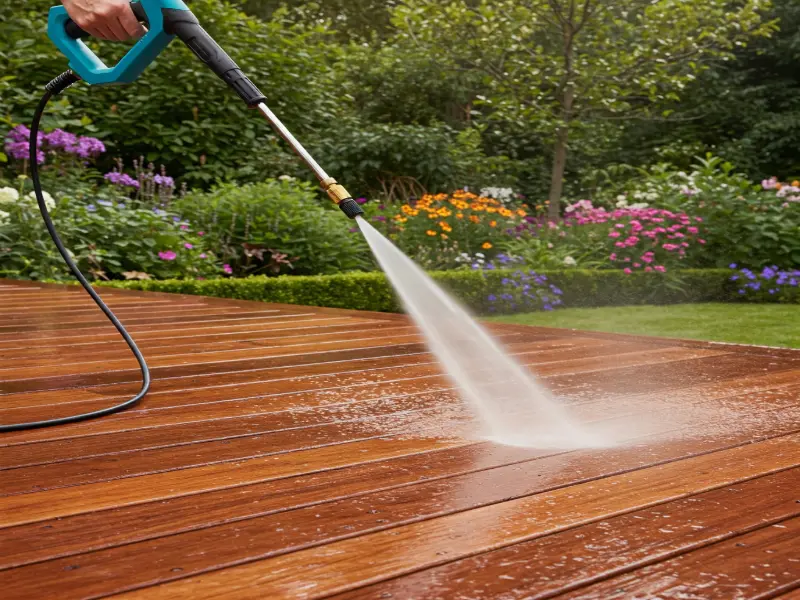 Power washing a deck With modern equipments