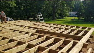 Deck Construction in a residential yard