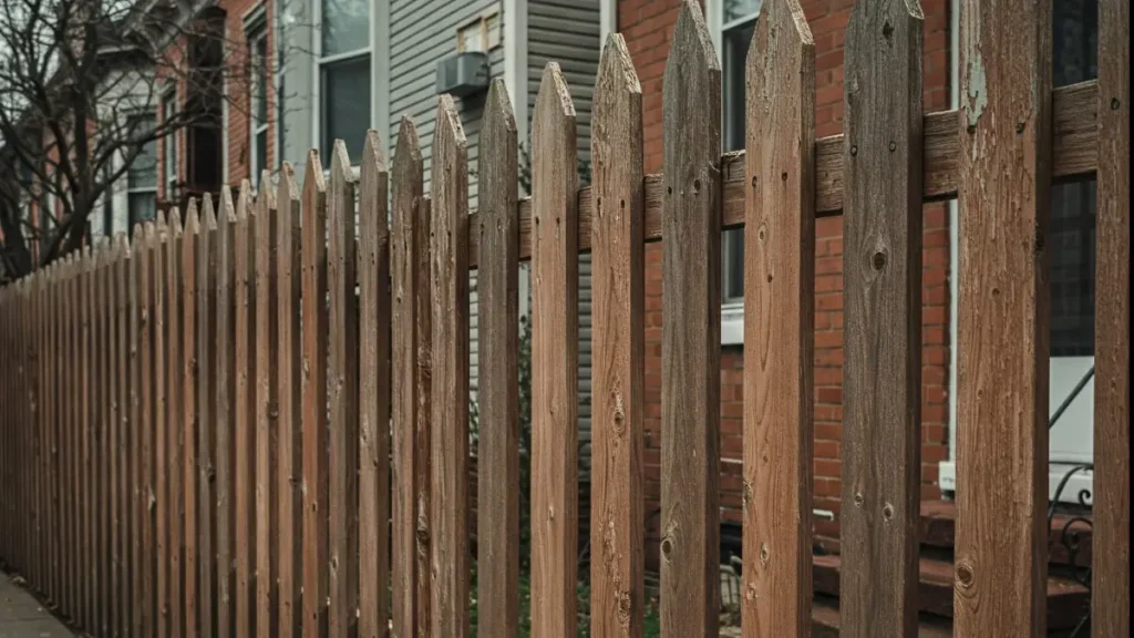 Wood fence in baltimore residential area