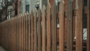 Wood fence in baltimore residential area