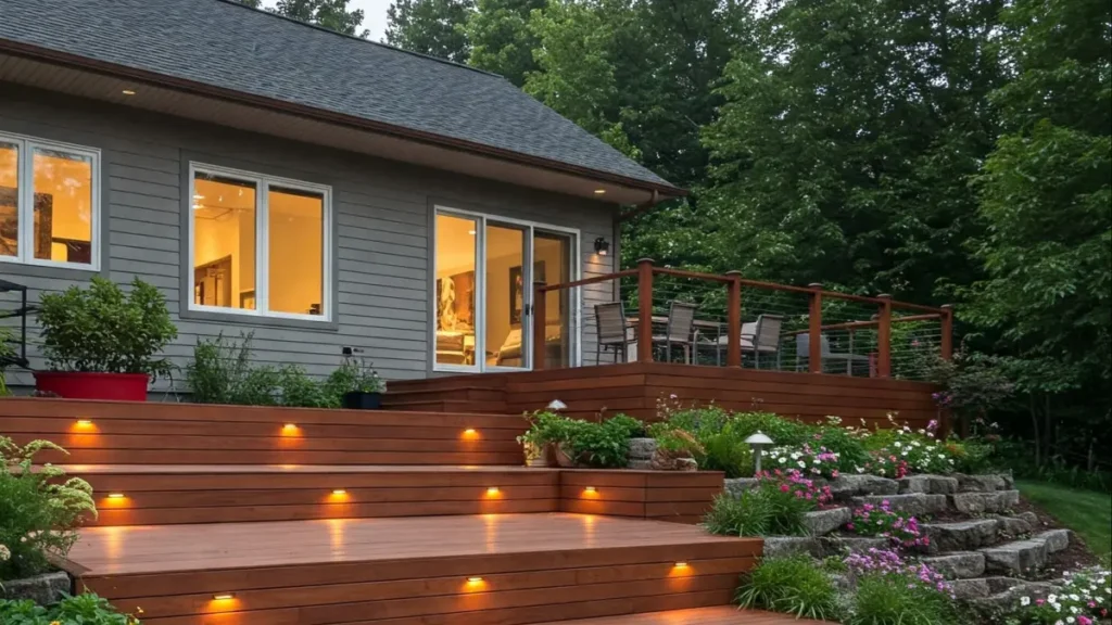 multi level decks in a beautiful Residential property