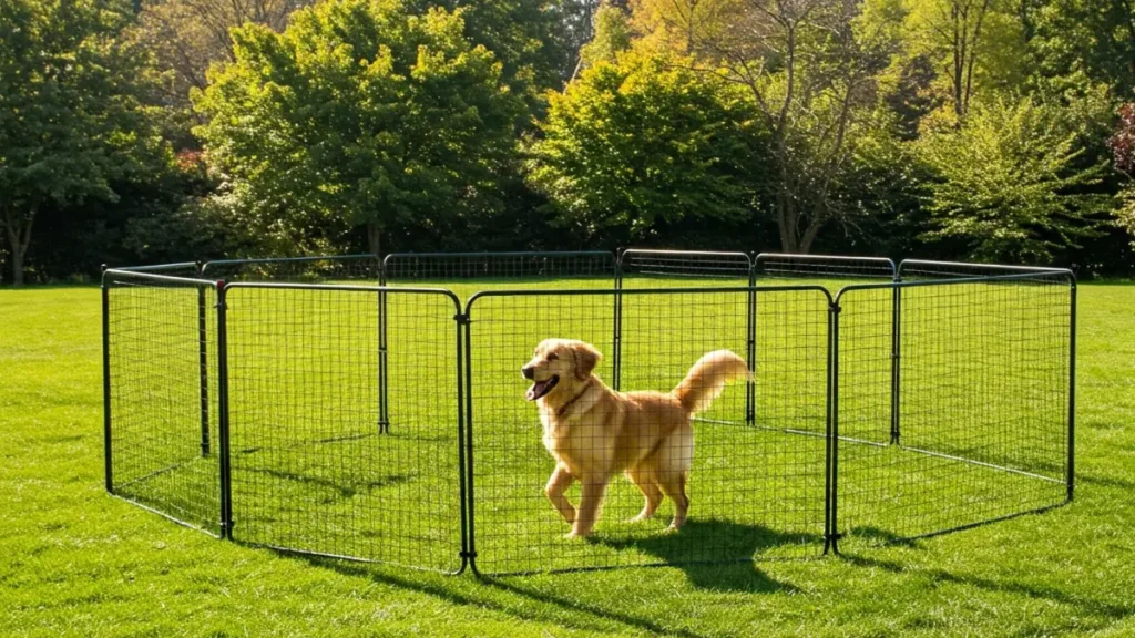 pet proof fence built in residential yard providing secure for pet